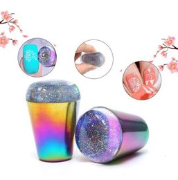 4 cm Aurora 3D Stamper Head Transfer Clear Silicone Jelly Nail Art Seal Stamping Sjabloon Printing Diy Nail Design Tools9021469
