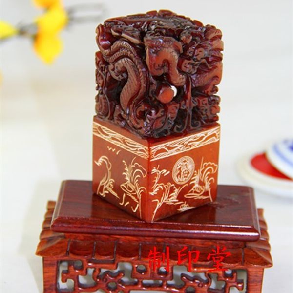 Sceau de jade impérial de 4cm, avec pierre, sculpture manuelle, sur mesure, timbre de nom, paquet de lettrage, chapitre en pierre, livraison gratuite