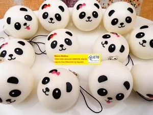 4 cm Jumbo Panda Squishy Charms Kawaii Petits Pains Téléphone Portable Clé Sac Sangle Pendentif Squish lanière