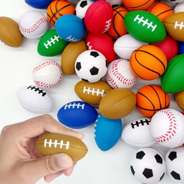 4cm Mini balle à montée lente Fidget Jouets PU Mousse Squeeze Ball Football Basketball Baseball Doux Squishy Soulagement du Stress Antistress Nouveauté Jouet ZZ