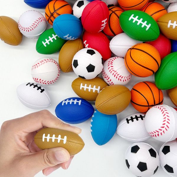 4cm Mini Slow Rising Ball Fidget Jouets PU Mousse Squeeze Ball Football Basketball Baseball Doux Squishy Soulagement Du Stress Antistress Nouveauté Jouet 2710