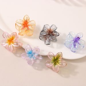 4cm Mini Sweet Glitter Flower Hair Claw Simple Hairgrip Flower Hairpins For Women Girls Hair Styling Tools Accessoires de cheveux Cadeaux 015