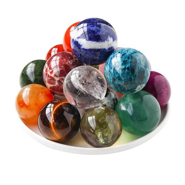 Boule de cristal naturel de 4cm, artisanat, pierre brute, polissage, sphère de cristal, guérison, Quartz Reiki, décoration familiale LL