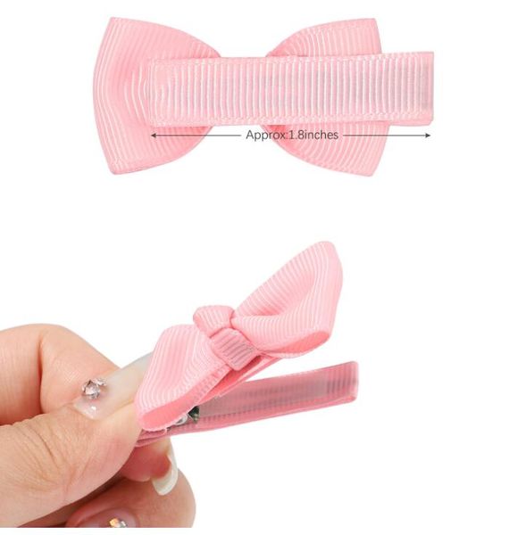 Pinces à cheveux en ruban gros-grain solide 4cm, Clips en bec de canard, mignon nœud papillon fait à la main, épingles à cheveux pour bébé, couvre-chef de princesse, pince à cheveux pour enfants, cadeau