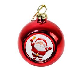 4 cm sublimation boule de noël ornements arbre de noël incassable bricolage ornements blancs suspendus colorés pour la décoration de fête artisanat 6 couleurs SN5037