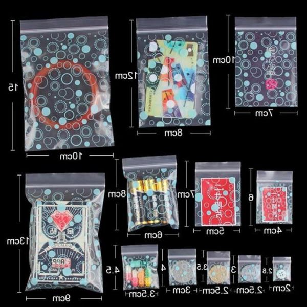 4 cm x 6 cm 100 pcs/lot sacs en plastique Baggies Mini sacs avec motif pour pièces de bijoux Pktqn