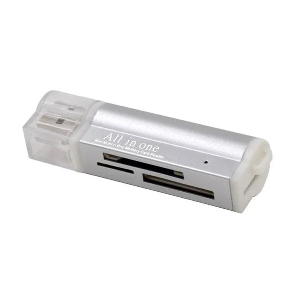 4Color 4 en 1 Micro SD Lector de tarjetas Flash USB Lector de tarjetas USB para el adaptador MMC/MS Pro Duo Micro SD/T-Flash/M2/MS SD