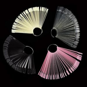 4Color 50pcs Faux pointes de clou Fake Nail Art Color Color Carte Acrylique Palette de pratique Palette de boucle