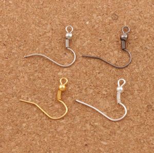 4 kleuren koperen vissen claspers haken 15mm 200pcs / lot Polish EAR Earring Find French Fishwire L3107