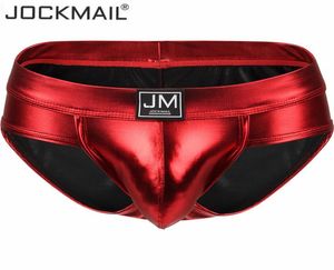 4Colors Jockmail Sexy Men Underwear Slips Hombre Thong Men Briefs Bikini Tanga Sous-vêtements gay Pouche de pénis Big Sheath Jockstrap Pu L4568190