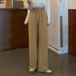 4 couleurs pantalons longs femmes lâche breif pantalon droit décontracté tricot chaud pantalon femme épais large jambe pantalon femmes (X1713 210423