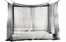 4Corner bed Netting luifel muggen net voor queenking -formaat 190210240cm zwarte bedden gordijnroom decoratie9799988