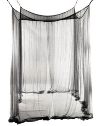 Moustiquaire à baldaquin pour lit à 4 coins, pour lit QueenKing, 190210240cm, rideau de lit noir, décoration de chambre, 6891021