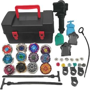 4d Beyblades luttant Top Metal Fusion Series Battle Set 12 Spinning Tops 4 Lancers Gyro Gyro With Rangement Box Gift For Kids Boys 8 Q240430