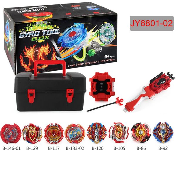 4D Beyblades Beyblades Burst Set 8Pcs Gyro Metal Fusion avec lanceur et guidon dans la boîte à outils jouets de filature pour enfants 231215