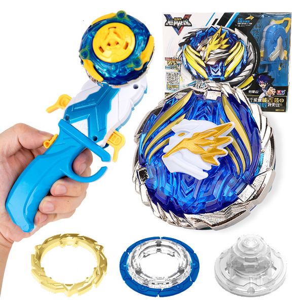 4D Beyblades Gyro Toy Metal Non Stop Battle Spinning Top con un botón 180 grados Flip er para niños juguete 230605