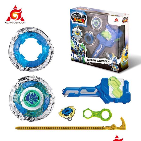 4D Beyblades Infinity Nado 3 Athletic Series-Super Whisker Gyroscope avec pointe de cascade interchangeable Lanceur d'anneau en métal Kid T Dhxlt