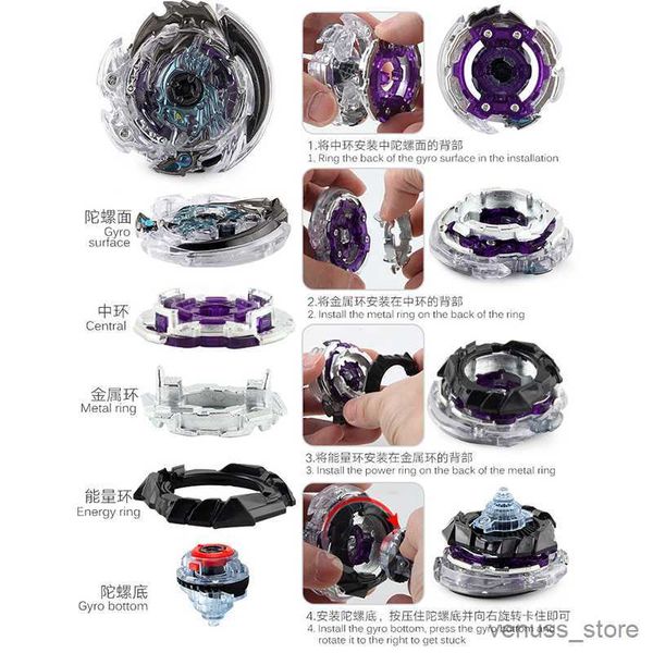 4D Beyblades Super King Set Hollow Deathscyther Booster Spinning con Spark Launcher Juguetes para niños Regalo R230829