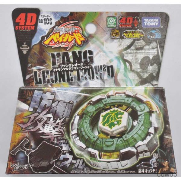 4D Beyblades Takara Tomy Beyblade Metal Battle Fusion Top BB106 FANG LEONE 130WD 4D AVEC Lanceur de Lumière R230714