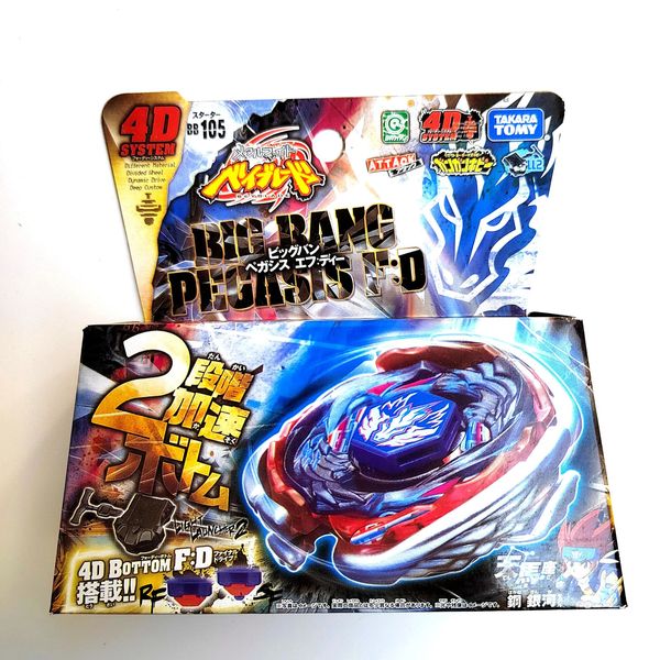 4D Beyblades Tomy Beyblade Metal Battle Fusion Top BB105 BIG BANG PEGASIS F D 4D CON lanzador de luz 231218