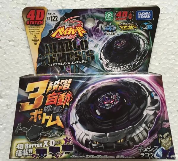 4D Beyblades Tomy Beyblade japonés Metal Fight BB122 Diabl o Nemesis X D 4D System 231218