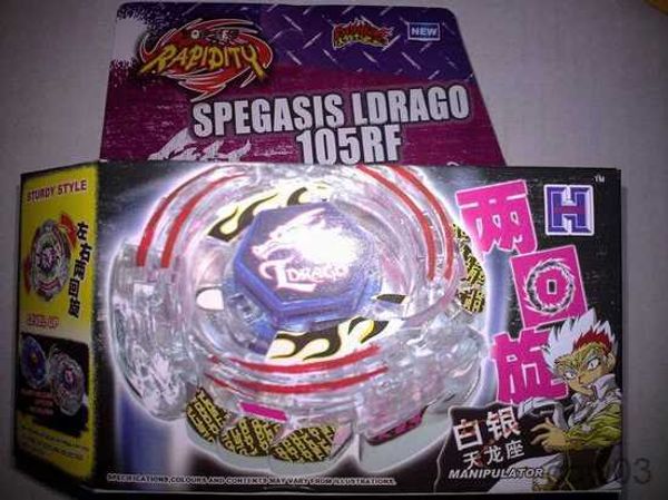 4D Beyblades TOUPIE BURST BEYBLADE SPINNING TOP Lightning L-Drago/Spegasis LDrago 105RF 4D con lanzador de giro izquierdo y derecho ¡Vendedor de EE. UU.! R230715