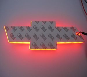 Emblème led de voiture 4D, 170x55mm, lumière led blanc bleu rouge, symboles arrière, badges5514300