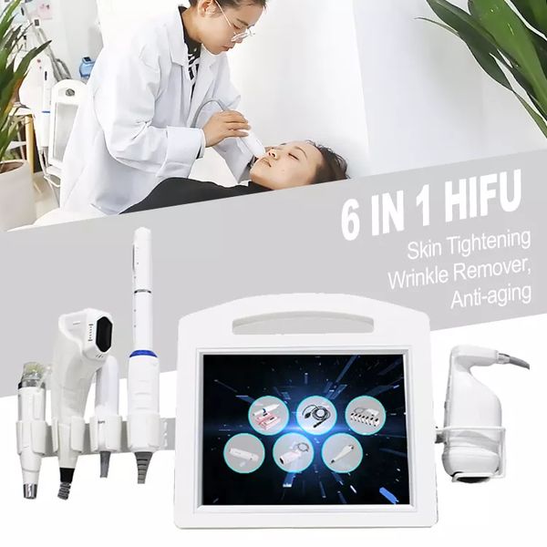 Machine de microneedling 4D Hifu Rf 6 en 1, raffermissement de la peau, équipement de lifting du visage, ultrasons V-max pour le visage, masseur de levage du cou, resserrement vaginal, dispositif amincissant