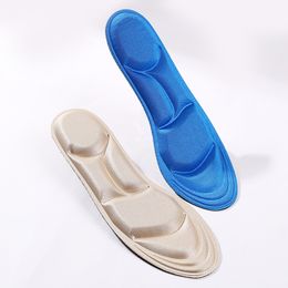 Plantillas de espuma viscoelástica 4D para tratamiento de pies, transpirables, absorbentes de sudor, deportes, absorción de impacto, plantilla de esponja de masaje con lazo plano informal para pies