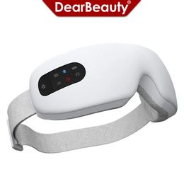 Masajeador de ojos inteligente 4D, instrumento de cuidado de vibración inalámbrico, comprimir gafas de masaje Bluetooth, bolsa para fatiga, arrugas 240110