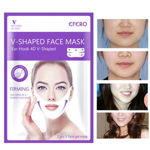 Masque facial en forme de V 4D, raffermissant, pour joues fines, Double menton, outil de soins du visage, oreille suspendue, 6 pièces