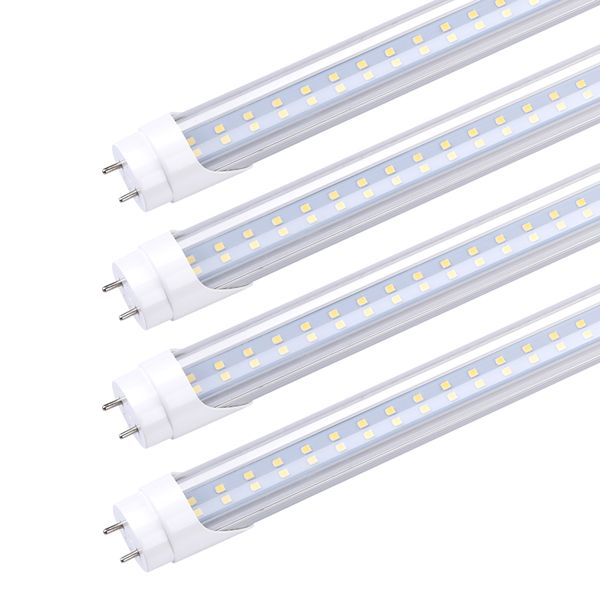 Ampoule tube LED T8, 1,2 m 22 W 28 W, G13 bi-broches, remplacement des ampoules fluorescentes T8 T10 T12, dérivation de ballast, alimentation à double extrémité, couvercle transparent, lumières d'atelier de 1,2 m