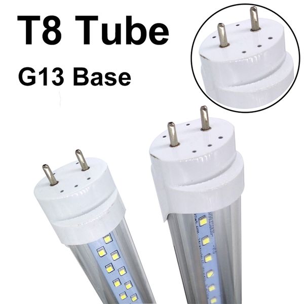 4 pies 22 W 28 W 45 W 3 pies 18 W 2 pies 11 W SMD 2835 T8 Tubo de luces LED 3200 lm Blanco cálido/natural/frío 1,2 m CA 85-265 V