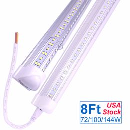 4FT 5FT 6FT 8FT LED BUIS LICHT V Vorm Geïntegreerde Buizen 4 5 6 8 FT Koeler Deur Vriezer LED-verlichting Garage Warehouse Workshop Kelder OEMLED