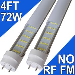 4FT 72W T8 LED-buislicht Wit daglicht 6500k 4 'LED-lampen Garage Magazijn Winkel Licht Ballast Bypass G13 Basis T10 T12 Fluorescentielamp Vervanging AC100-277V usastock