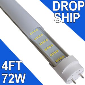 4FT 72W T8 LED Tube Lumière Blanc Lumière du Jour 6500k 4' Ampoules LED Garage Entrepôt Boutique Light Ballast Bypass G13 Base T10 T12 Remplacement de lampe fluorescente usastock