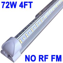 Luminaire d'atelier LED de 1,2 m – Tube LED intégré T8 72 W – 6 500 K 72 000 lm NO-RF RM en forme de V connectable – Haut rendement – Couvercle transparent – Plug and Play – Garage Crestech à 270 degrés