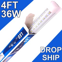 Lampes LED pour magasin de 1,2 m, tube LED intégré en forme de V de 1,2 m, 36 W, 3 600 lm, couvercle transparent, lampe à montage en surface connectable, remplace la lumière fluorescente T8 T10 T12 usastock
