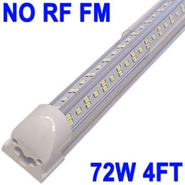 Lampes LED pour magasin de 1,2 m, tube LED intégré en forme de V de 1,2 m, 122 cm, 72 W, 72 000 lm, couvercle transparent, lampe à montage en surface connectable, remplace les armoires fluorescentes T8 T10 T12 Crestech