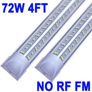 Lampes LED pour magasin de 1,2 m, tube LED intégré en forme de V de 1,2 m, 122 cm, 72 W, 72 000 lm, couvercle transparent, lampe à montage en surface connectable, remplace la lumière fluorescente T8 T10 T12 Crestech