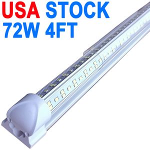 4Ft Led Winkelverlichting Armatuur, 4Feet 72W 7200lm 4' Garage Licht 48'' T8 Geïntegreerde LED Buis, Plug and Play Hoge Output Opbouwmontage, Koppelbare Led-lampen Garage crestech