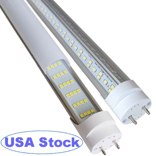 Tubo de luz tipo B de desvío de balasto LED T8 de 4 pies, 72 W, 2500 lm, conexión de doble extremo, 6500 K, lente lechosa esmerilada transparente transparente, tubo de luz T8 T10 T12 G13 sin controlador RF crestech