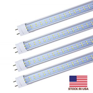 Stock en EE. UU. Tubo led de 4 pies 28W Fila dural Blanco frío cálido 1200mm 1.2M SMD2835 192pcs Bombillas fluorescentes LED súper brillantes AC85-265V UL