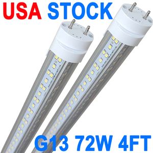 Luces de tubo LED T8 tipo B de 4 pies, 72 W (equivalente a 120 W), 7200 lm, 6000 K, alimentación de doble extremo, derivación de balasto, reemplazo de bombillas fluorescentes T10 T12 de 4 pies, transparente crestech