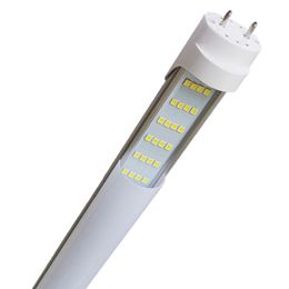 4FT LED Tube Ampoules 48" G13 72W 6000K Blanc Froid AC85-285V Remplacement Fluorescent Double extrémité Alimenté Ballast Bypass Fixation Frosted Milky Cover crestech888