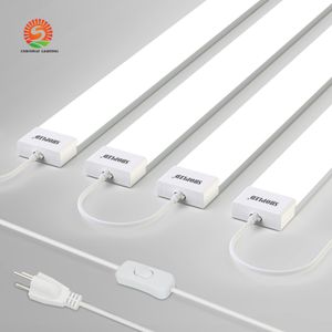 4ft LED Tube Light Flush Mount Armatures, 36W 4000lm, 6000K, 4 voet LED -verlichtingsplafond voor keuken, ambachtskamer, wasserette, fluorescerende vervanging, koppelbaar, koele witte T20