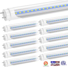 Ampoules LED T8 de 1,2 m, tube lumineux hybride de type A+B, 18 W 2400 lm 6000 K, Plug Play, dérivation de ballast, simple double extrémité, remplacement des ampoules fluorescentes T8 T10 T12, ETL