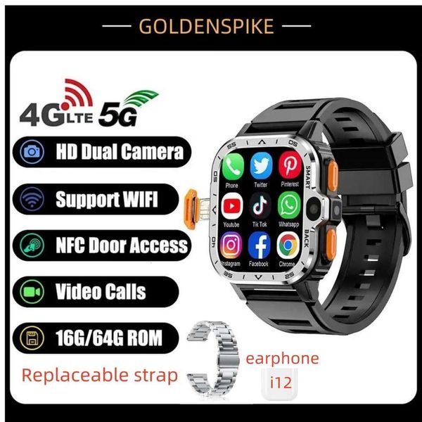 4G 5G Net Smart Watch 2,03 pouces Quad-core CPU HD Double caméra Android System 4 Go / 64 Go GPS GPS WiFi 4G SIM Card Smartwatch Men