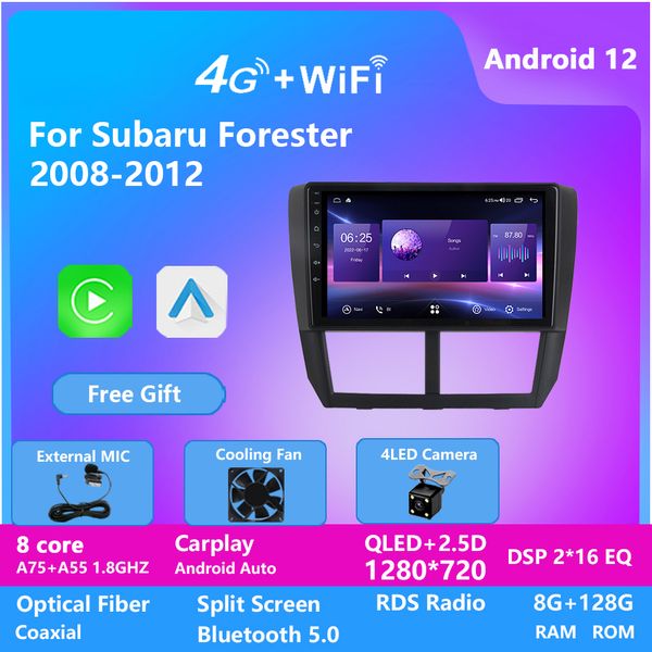 Autoradio vidéo Android 2din lecteur DVD NAVIGATION GPS pour Subaru FORESTER 2008-2012 Dsp Bluetooth Wifi Swc