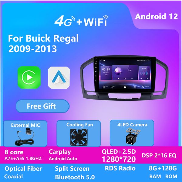 Pantalla táctil Android Car Dvd Video Player para Buick REGAL 2009-2013 Radio Estéreo Audio Gps Navegación WIFI 4G BT